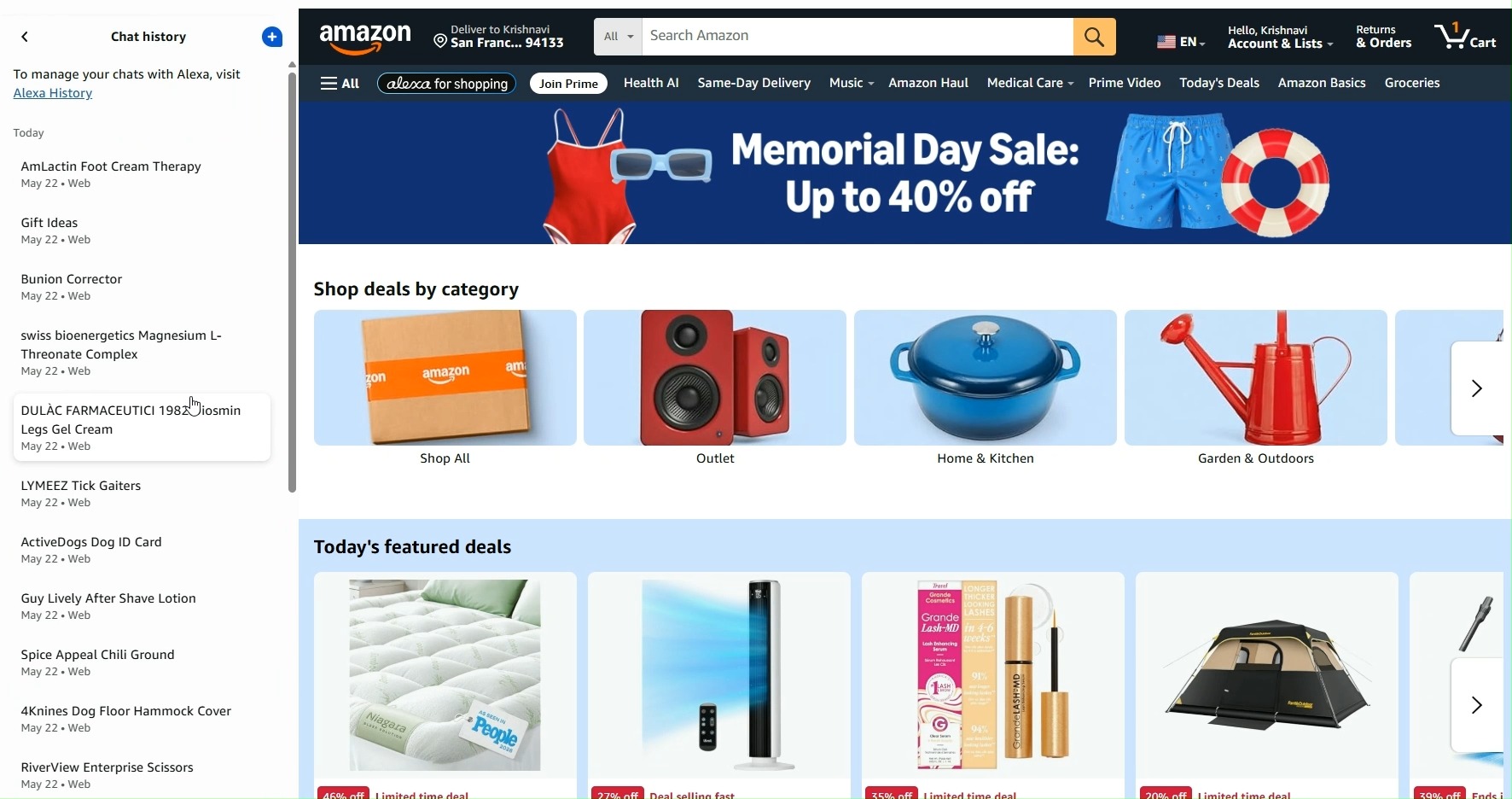 Amazon product page with Alexa for Shopping chat panel open